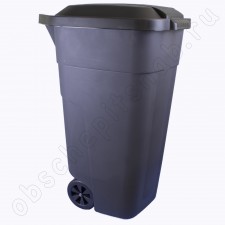 Бак для мусора с крышкой на колесах пластик 110 л